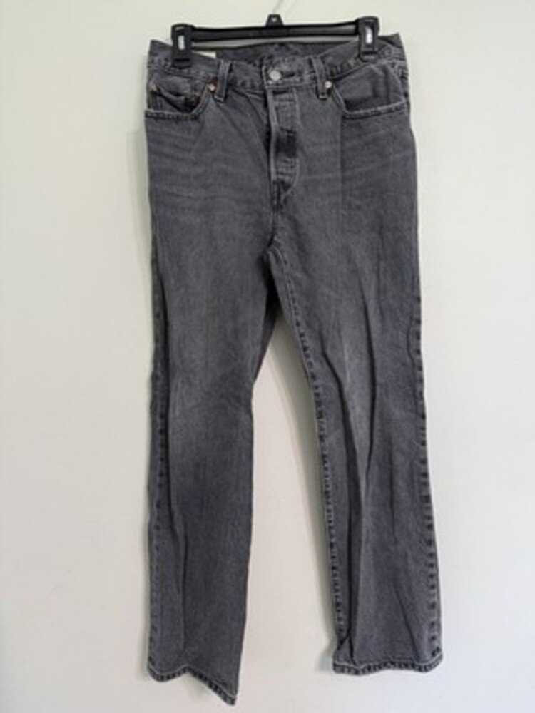 Levis Premium 501 Original Fit Grey Jeans Mens W28 L30 Button Fly‎ Straight Leg